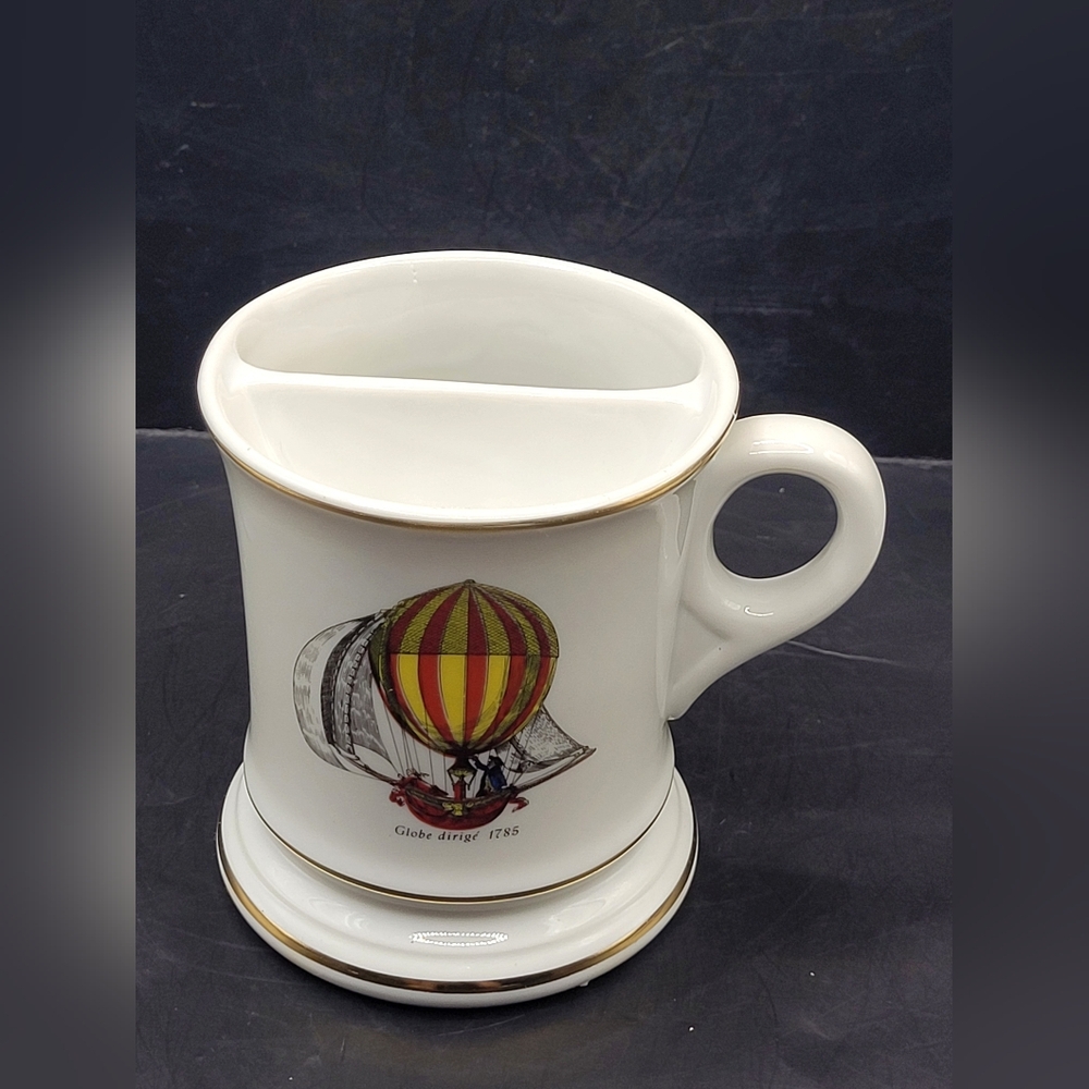 Vintage Cameron Japan Shaving Mug Globe Dirige 1785 Hot Air Balloon